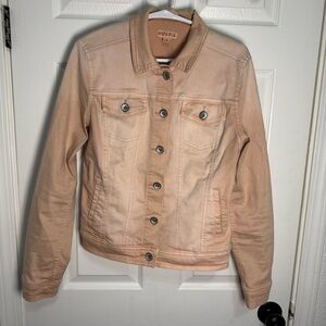 Merona Women's Light Pink Distressed‎ Jean Jacket
